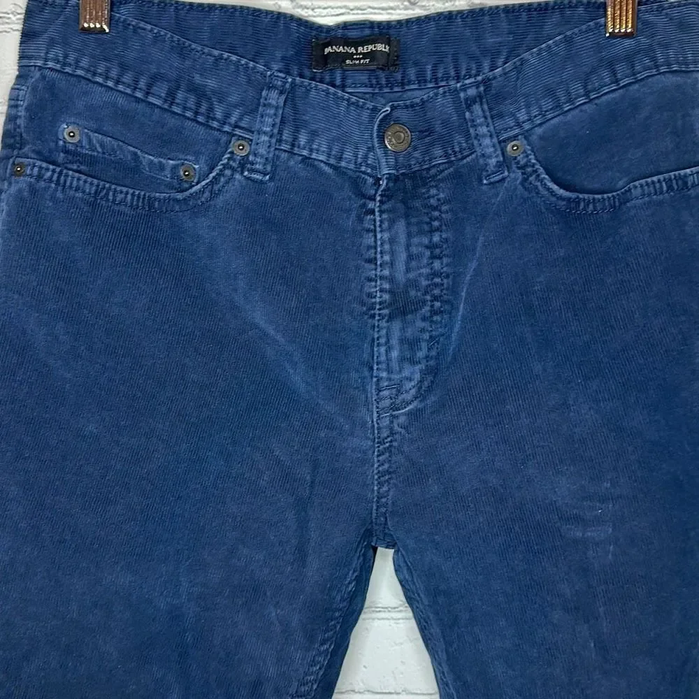 Banana republic Slim Fit Navy Corduroy Preppy Pants size 32‎